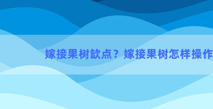 嫁接果树缼点？嫁接果树怎样操作