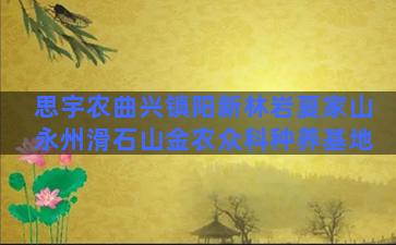 思宇农曲兴镇阳新林岩夏家山永州滑石山金农众科种养基地