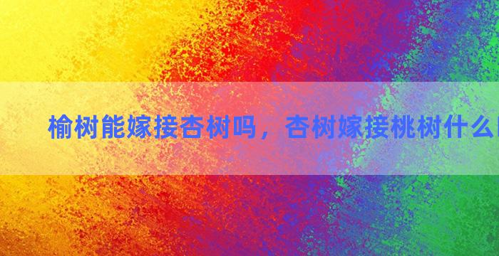 榆树能嫁接杏树吗，杏树嫁接桃树什么时间最好